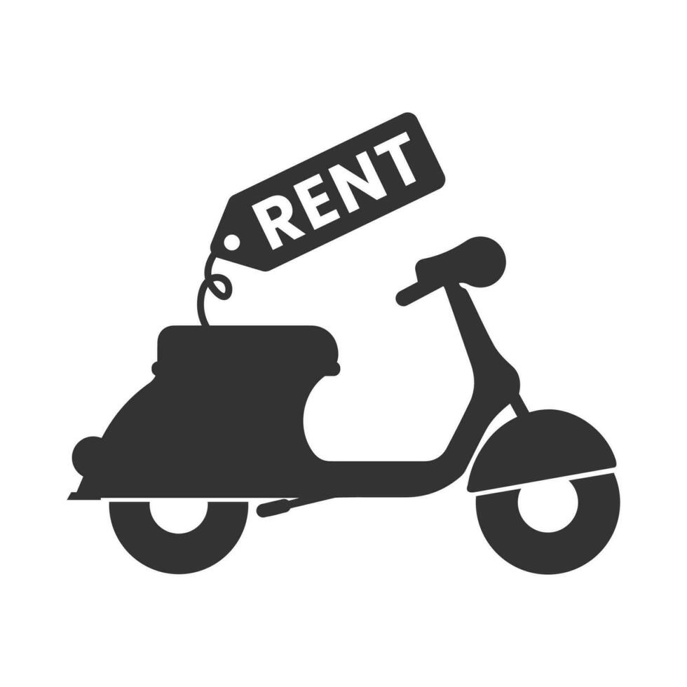 vector illustratie van motoren voor huur icoon in donker kleur en wit achtergrond