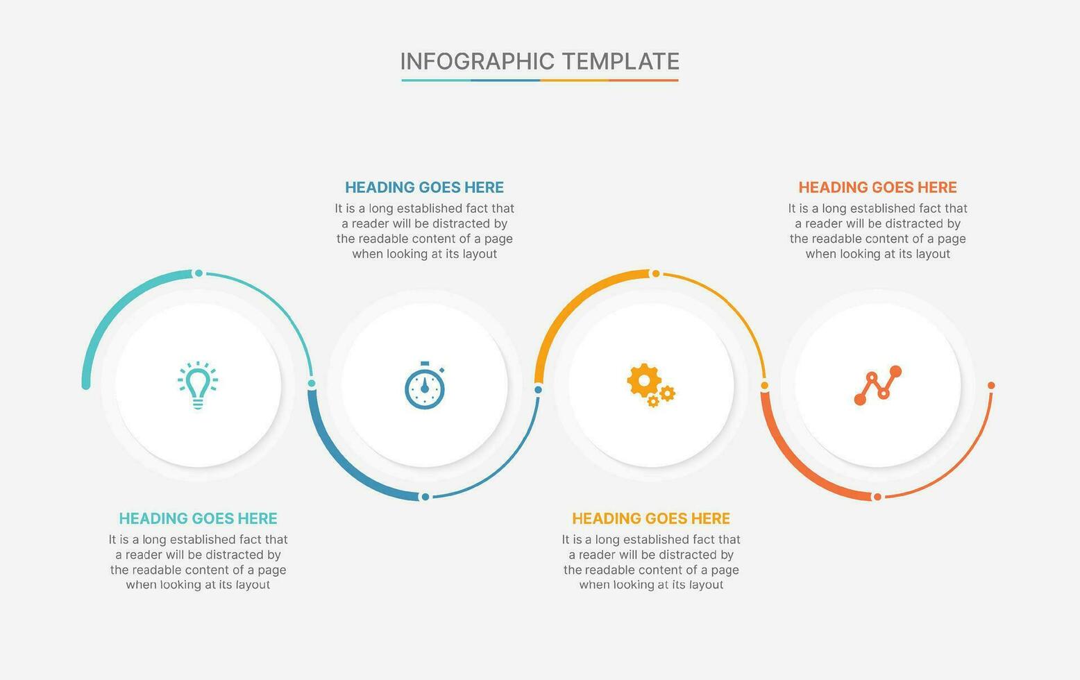 vector vier stappen opties cirkel bedrijf infographic modern ontwerp sjabloon