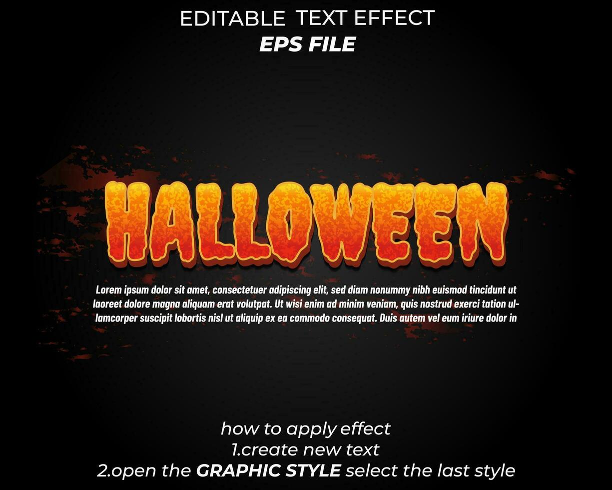 halloween tekst effect typografie, 3d tekst. vector sjabloon