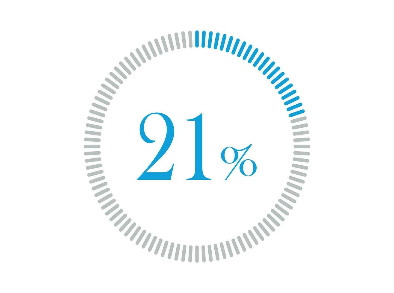 21 procent bezig met laden. 21 procent cirkel diagrammen infographics vector, percentage klaar naar gebruik voor web ontwerp. vector