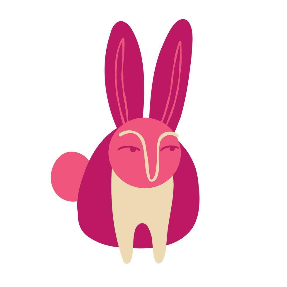 geweldig grappig konijn met een schattig gezicht, Pasen karakter vector