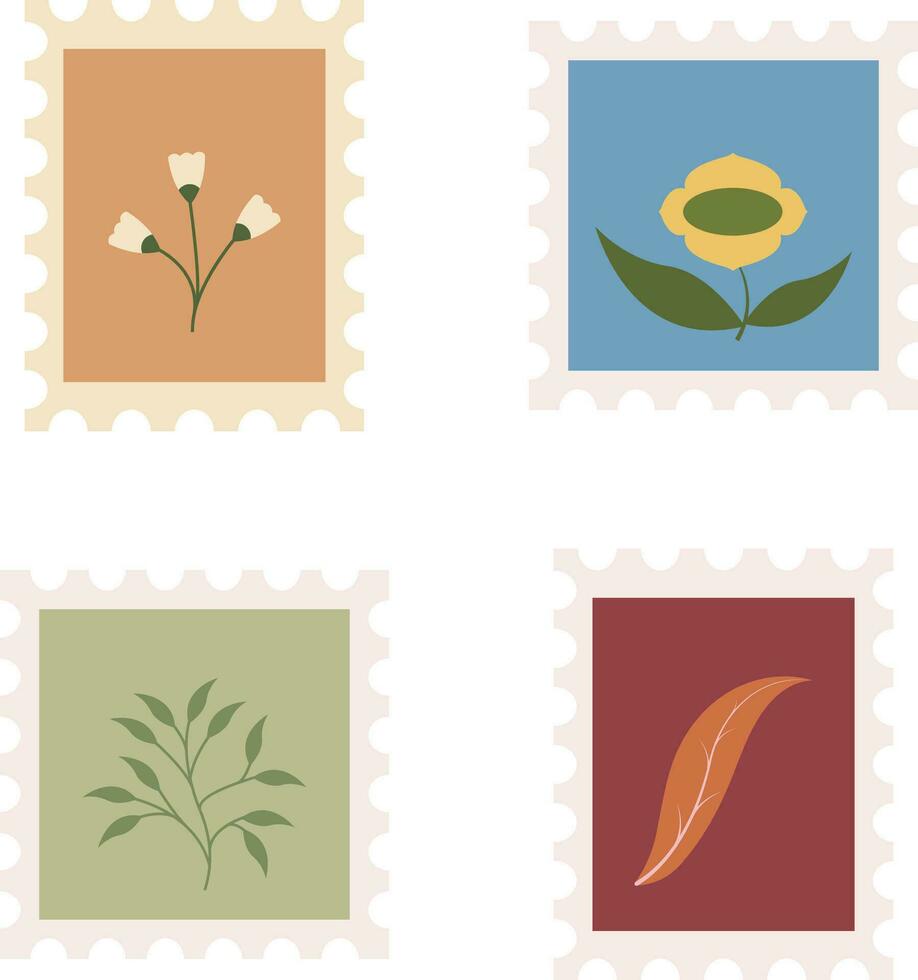 port postzegel klassiek bloem . pret port postzegel vector ontwerpen voor gebruik makend van Aan enveloppen. mail en post kantoor concept.