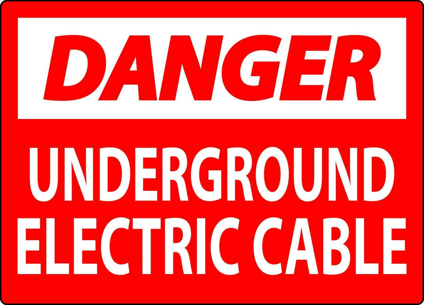 Gevaar teken, ondergronds elektrisch kabel vector
