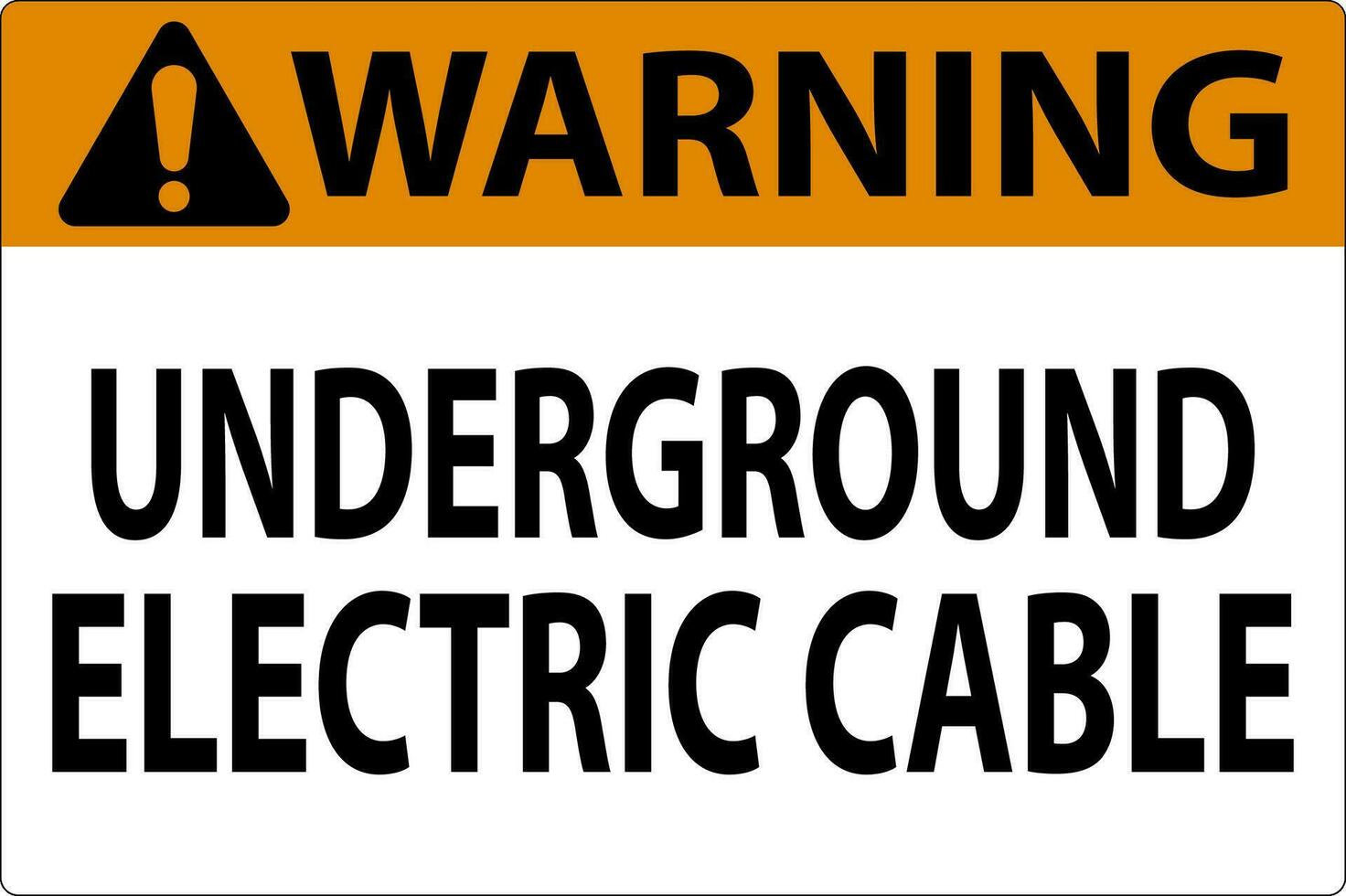 waarschuwing teken, ondergronds elektrisch kabel vector