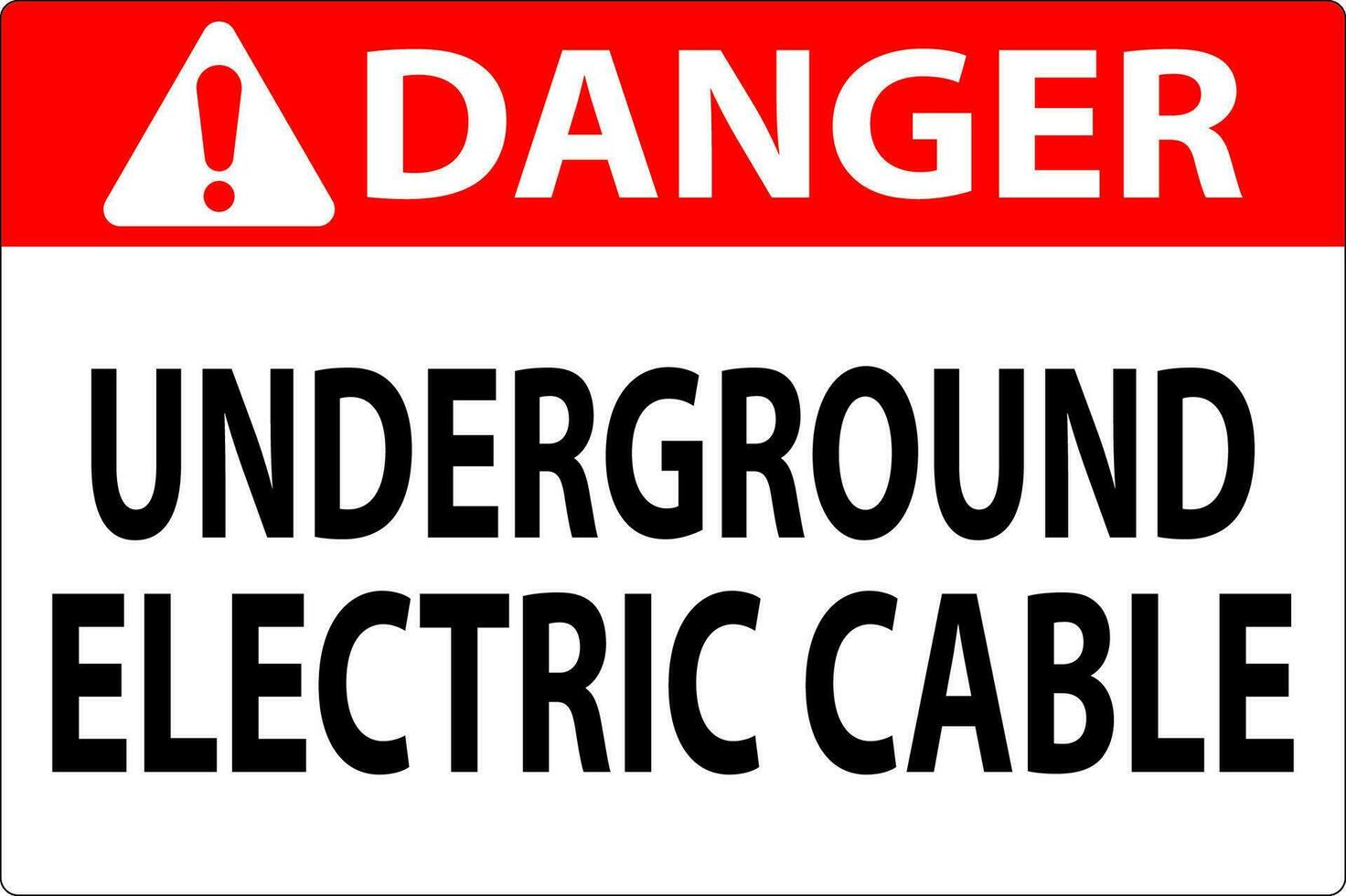 Gevaar teken, ondergronds elektrisch kabel vector