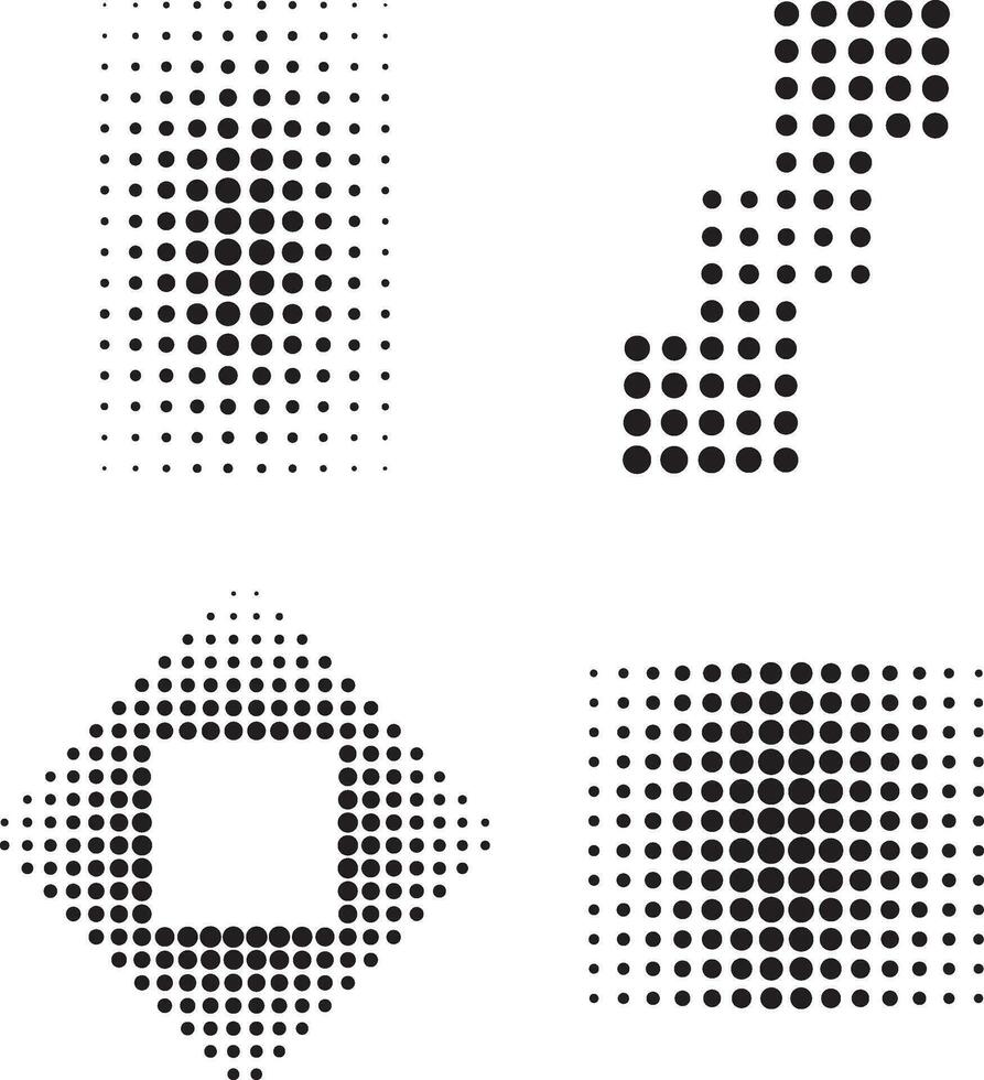 halftone gestippeld, horizontaal sjabloon gebruik makend van halftone dots patroon. vector illustratie
