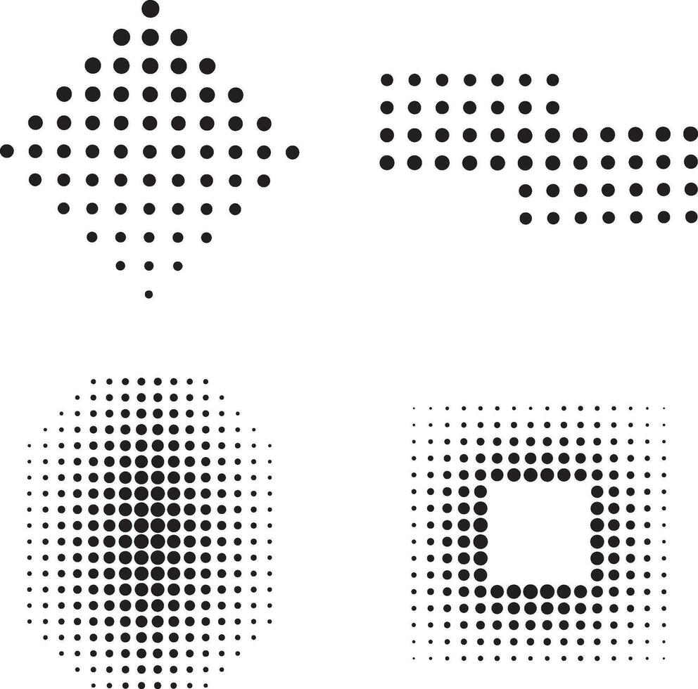 halftone gestippeld, horizontaal sjabloon gebruik makend van halftone dots patroon. vector illustratie