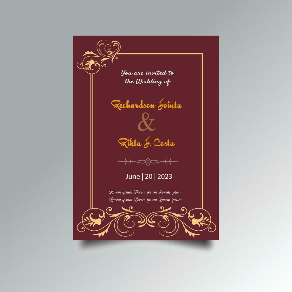 luxe bruiloft uitnodiging kaart ontwerp set. luxe wijnoogst gouden vector uitnodiging kaart sjabloon