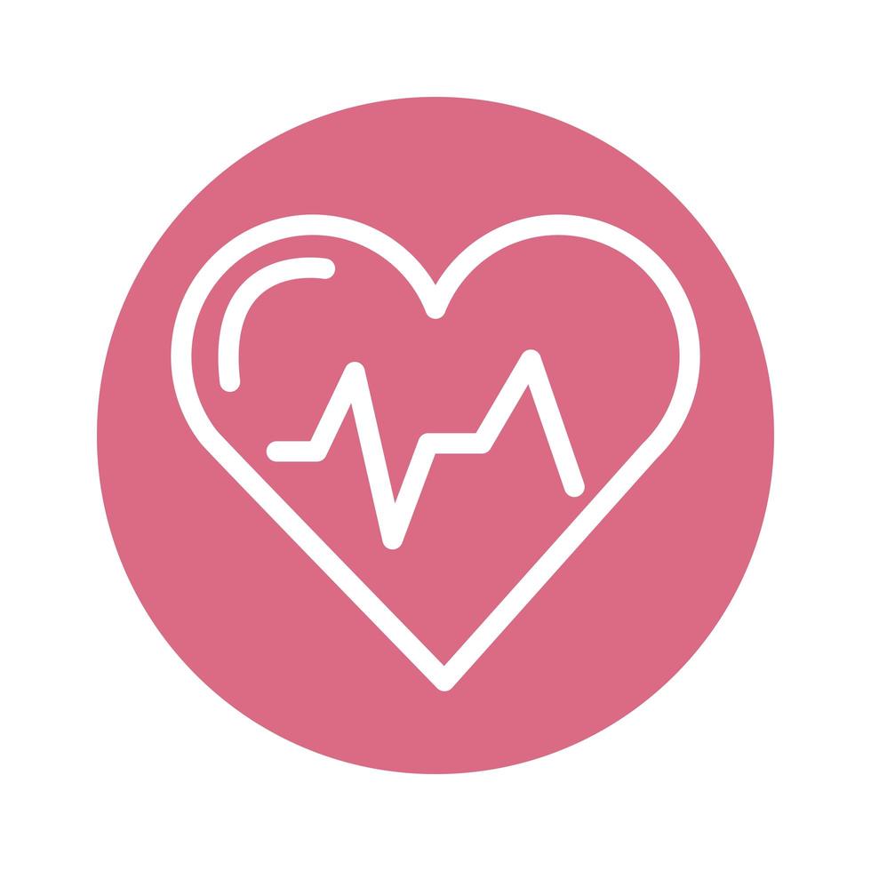 medisch hart cardiologie pulsblok icoon vector