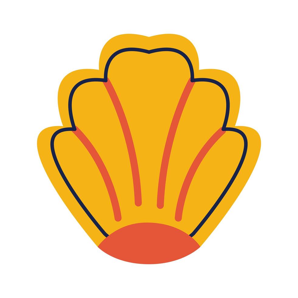 shell zee dier platte stijlicoon vector