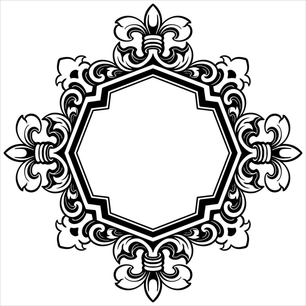 ornament patroon kader lijn kunst vector