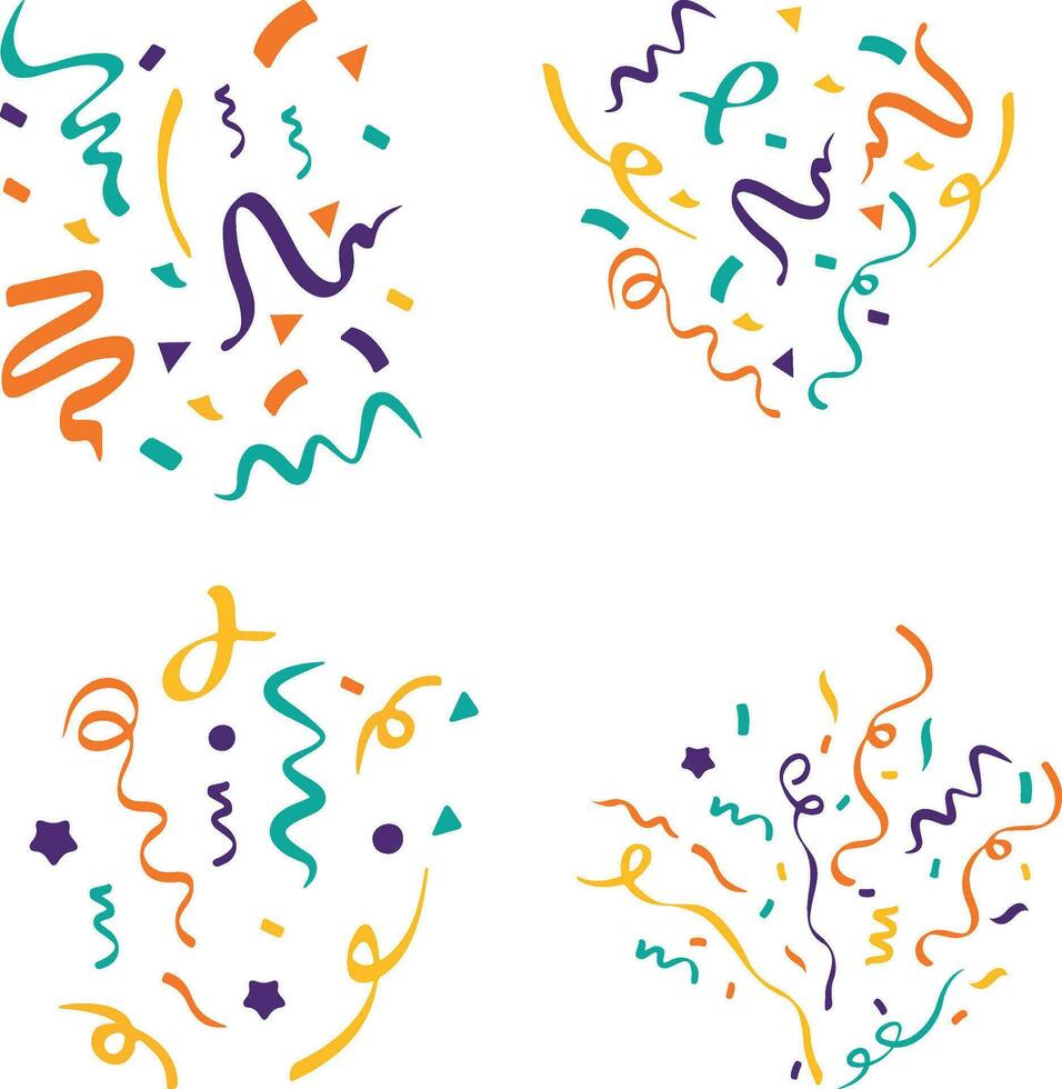 kleurrijk confetti partij Aan transparant achtergrond. feestelijk vector illustratie