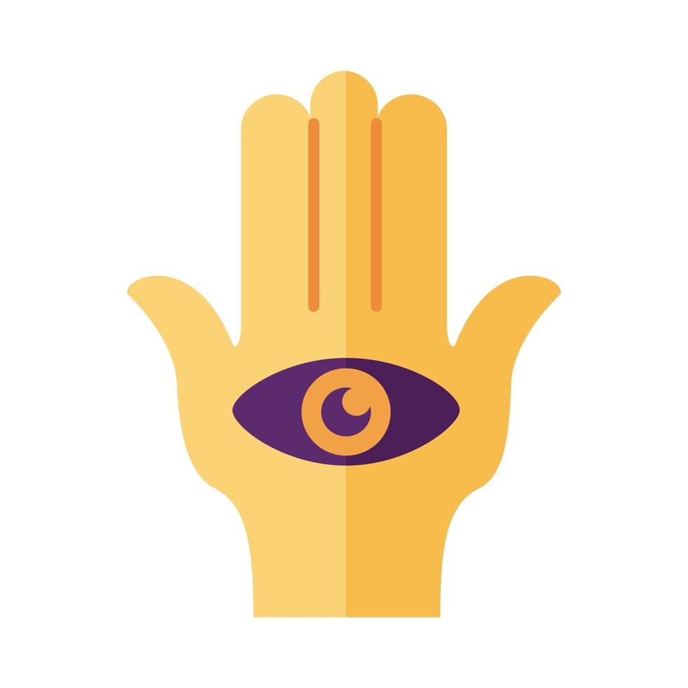 hand en oog ramadan kareem symbool vlakke stijl vector