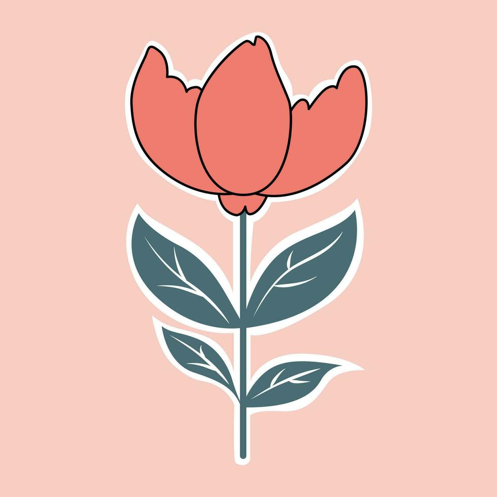 bloem sticker vector ontwerp. bloemen illustratie ontwerp.