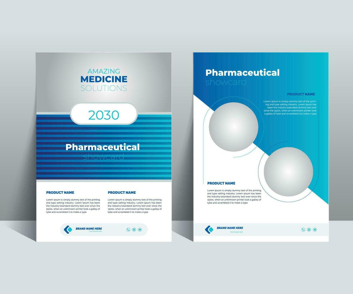 farmaceutische producten toon kaart ontwerp concept sjabloon bedreven voor multipurpose projecten vector