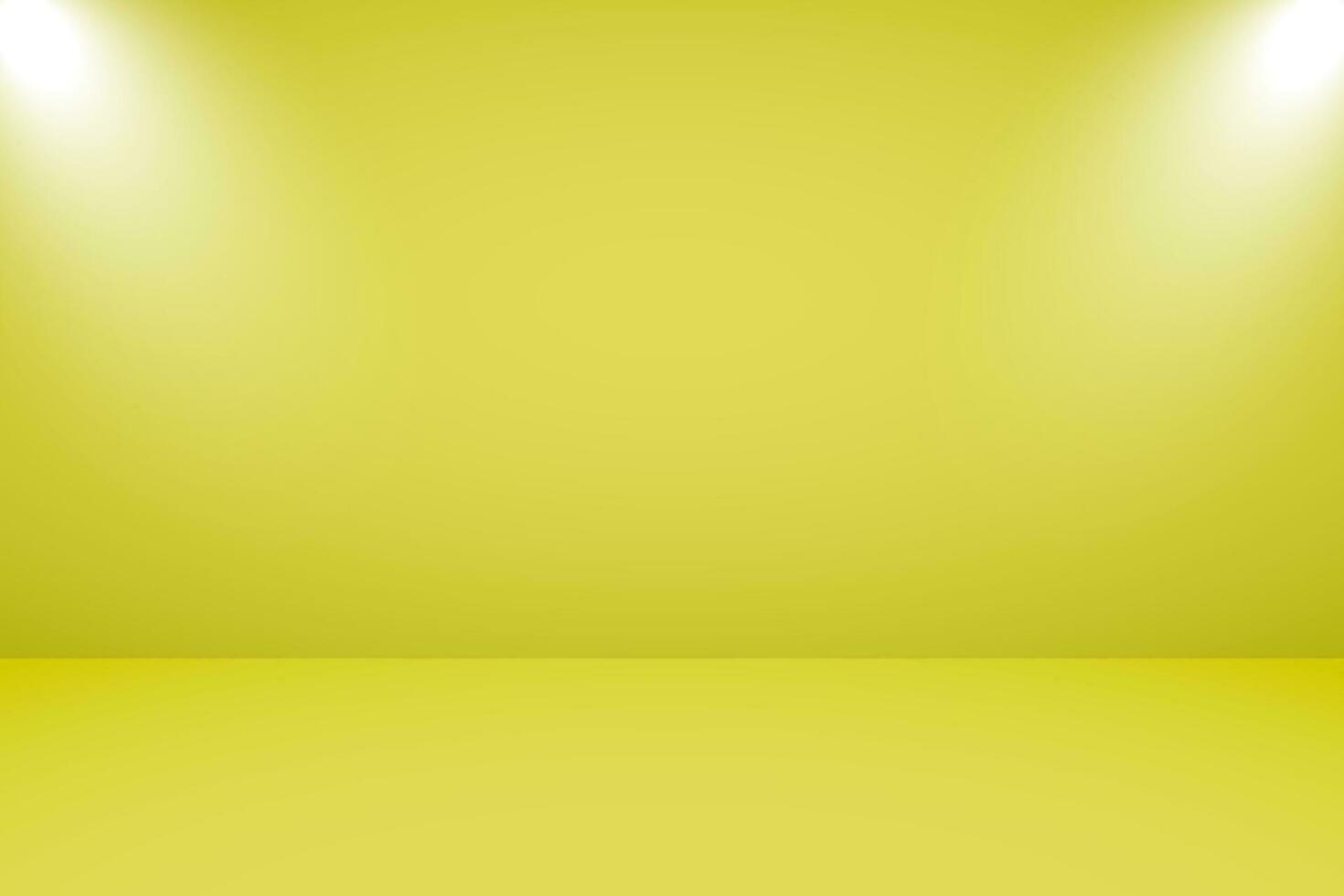 vector illustratie van leeg studio met verlichting en geel achtergrond voor Product Scherm