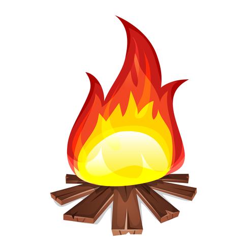 Vuur met hout branden vector