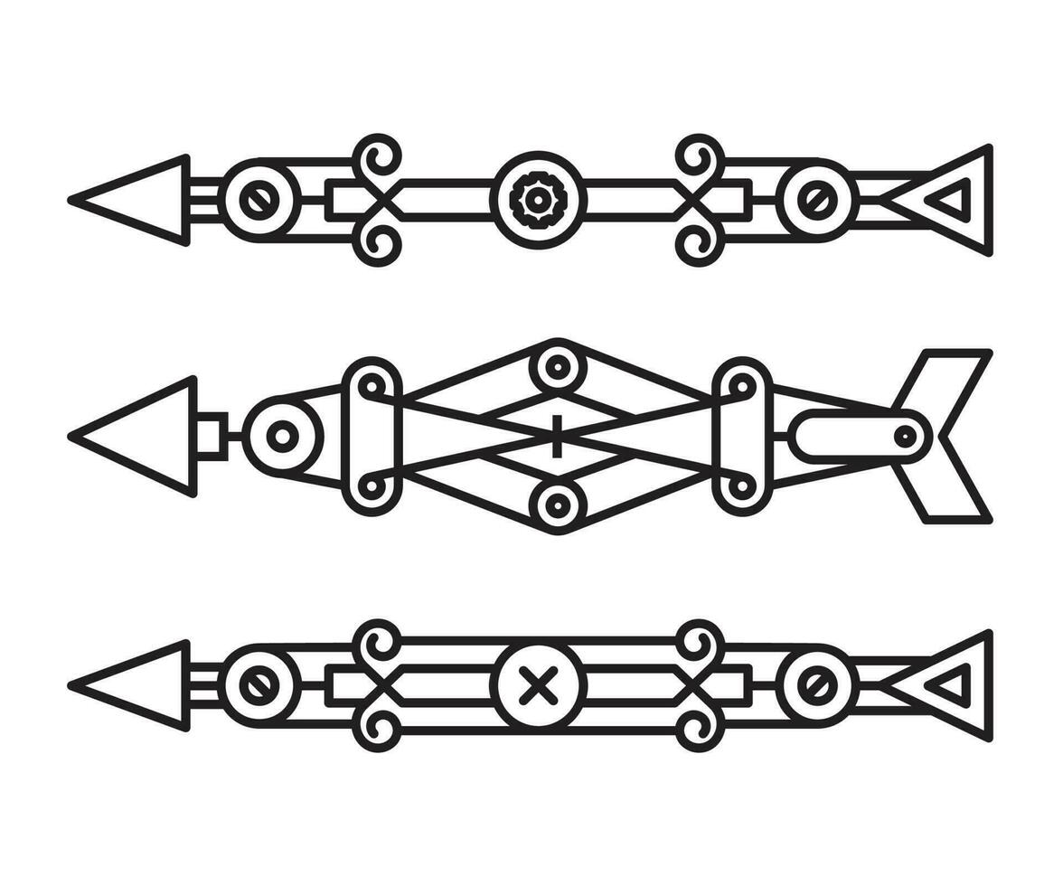 pijlen decoratie reeks vector lijn illustratie