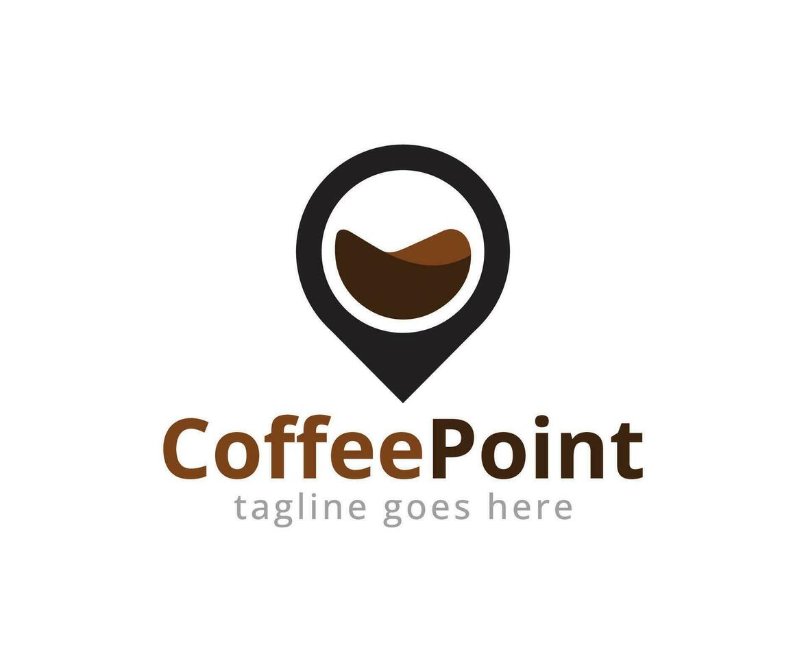 koffie punt logo vector ontwerp sjabloon. vector illustrator