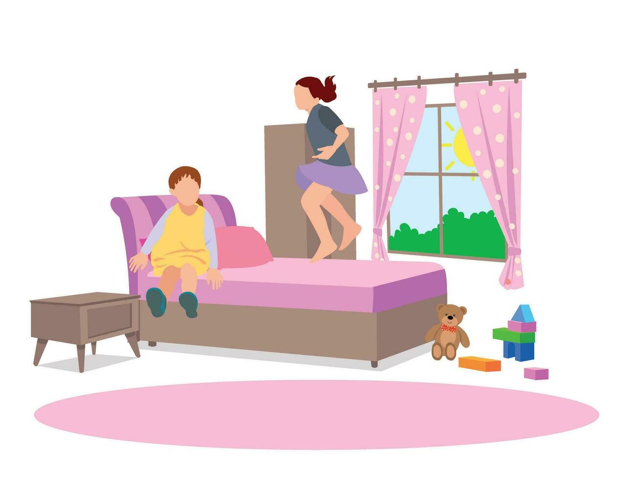 slaapkamer en kinderen vector illustratie