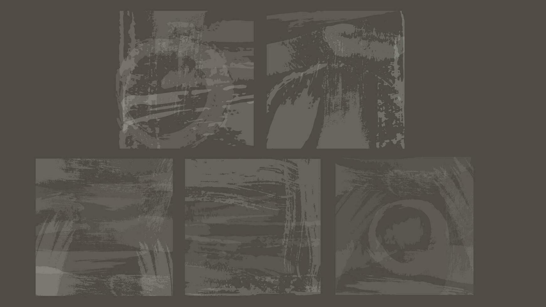 reeks van abstract donker plein grunge retro achtergronden met texturen van krassen en slijtage en vlekken met beroertes van waterverf inkt verf Aan een transparant achtergrond vector