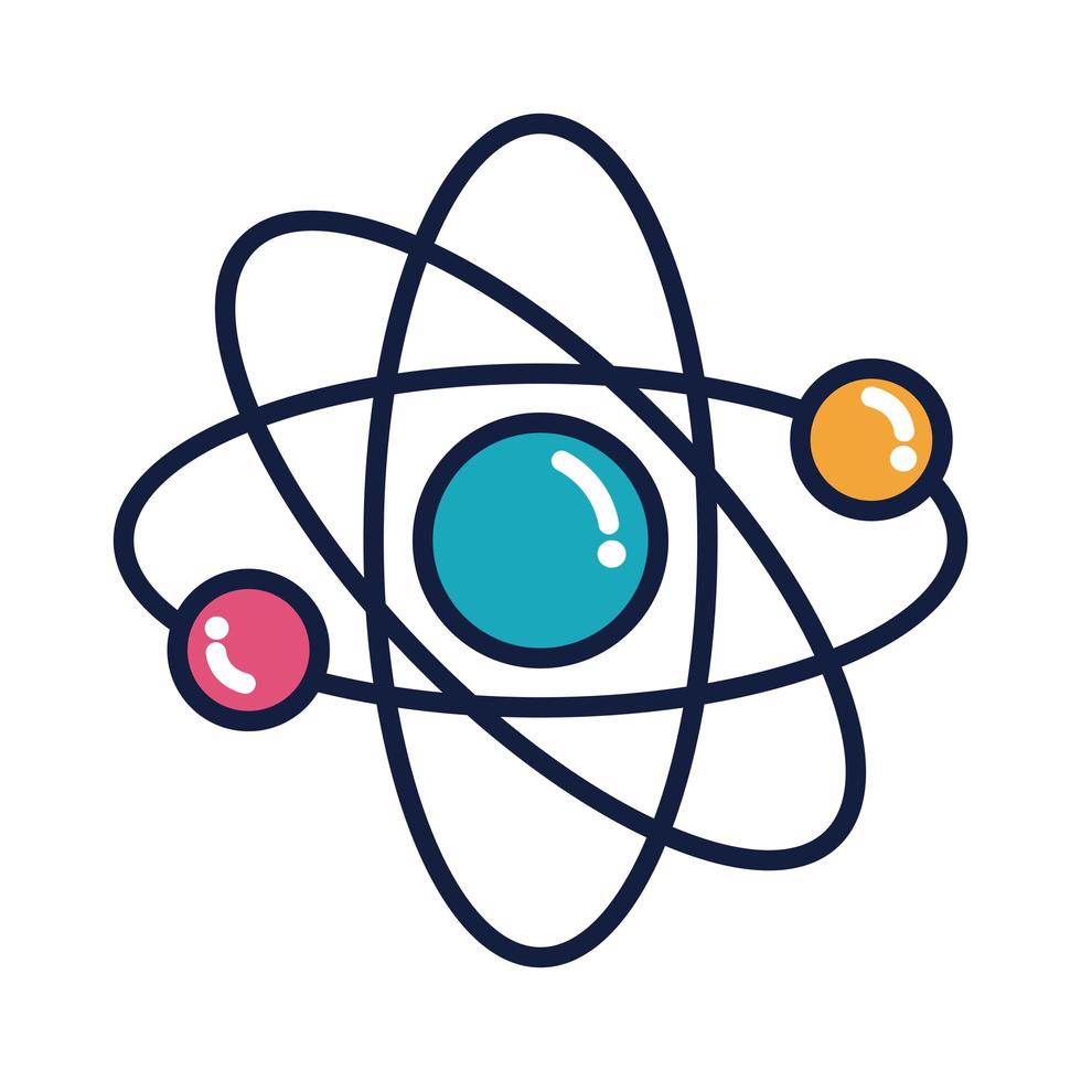 atoommolecuul wetenschap lijn en vulstijl vector