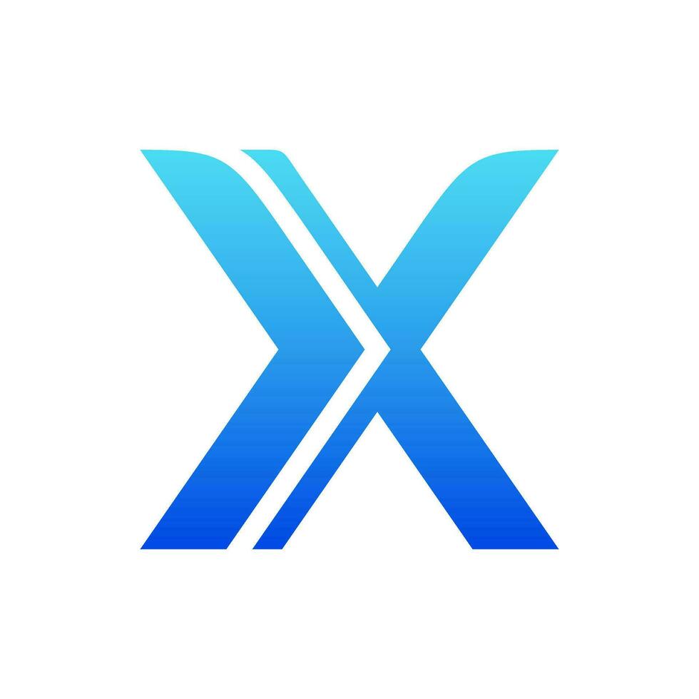 brief X logo ontwerp met mensen vector