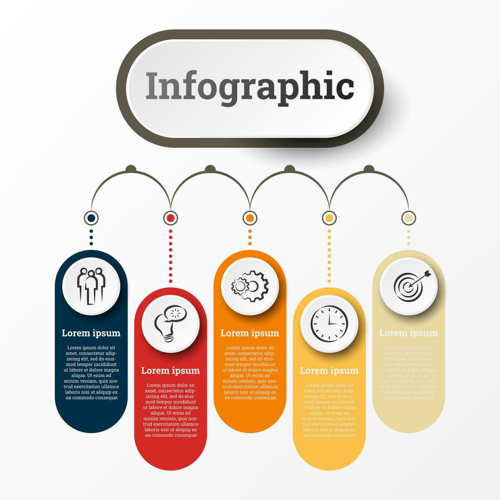 infographic dat biedt een gedetailleerd verslag doen van van de bedrijf, verdeeld in 5 onderwerpen. vector