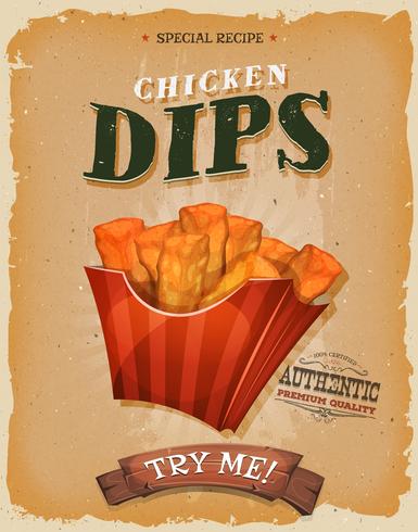 Grunge en Vintage Fish and Chips-Affiche vector