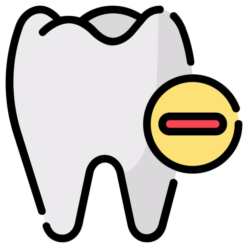 verwijderen tand vector gevulde schets icoon