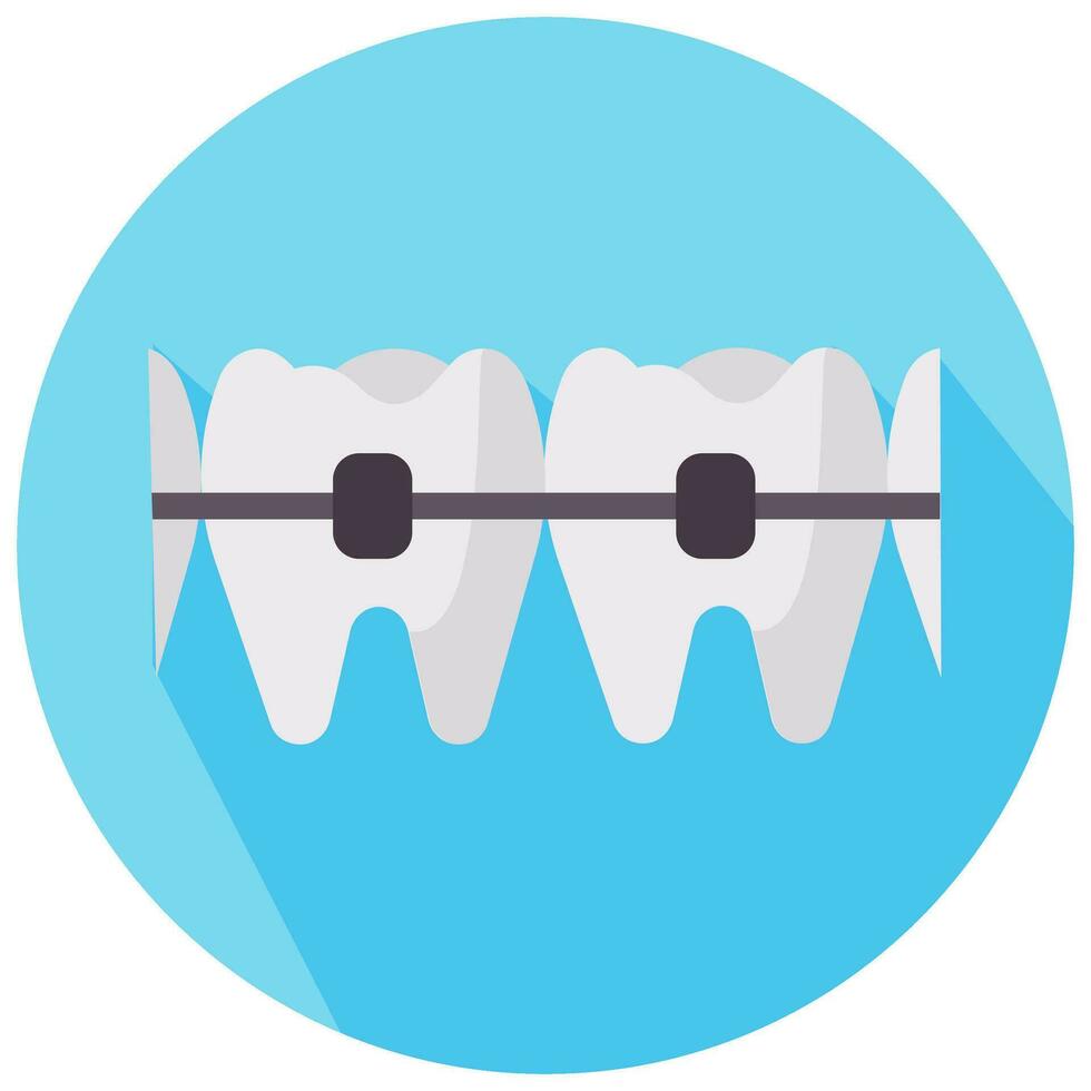 orthodontisch vector ronde vlak icoon