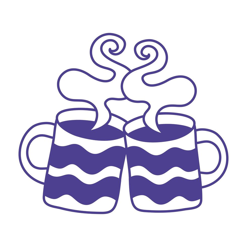 koffie kopjes drinken geïsoleerde pictogrammen vector