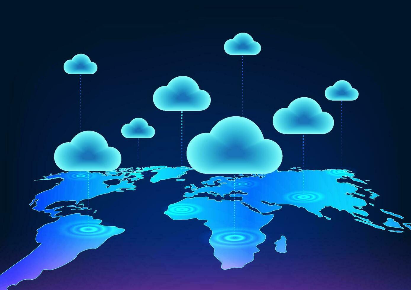 wolk technologie is een technologie voor opslaan gegevens over- een beveiligen internet netwerk. het is ook een technologie voor overbrengen informatie naar andere mensen in de omgeving van de wereld. gebruik makend van een wolk net zo een icoon vector