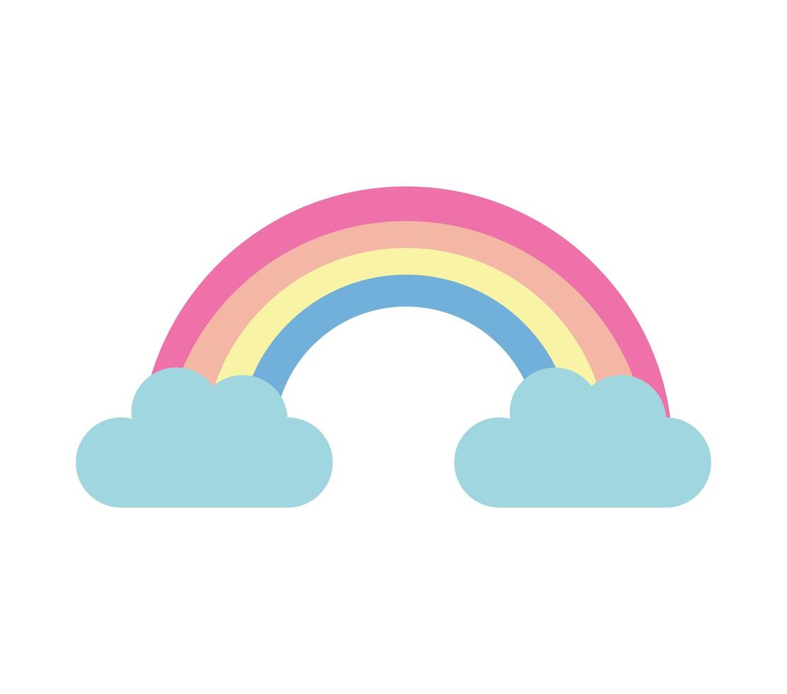 schattig regenboog weer geïsoleerd pictogram vector