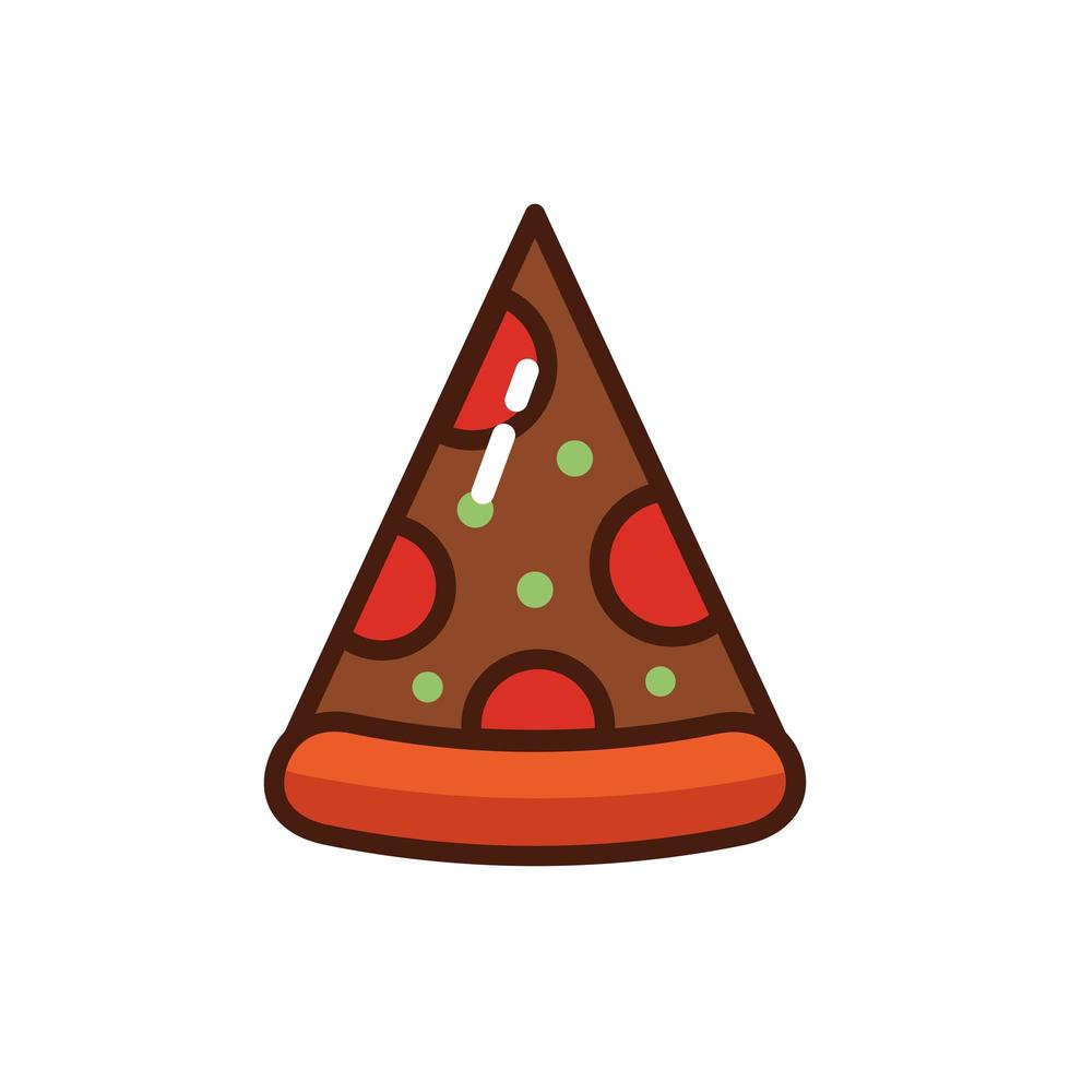 heerlijke pizza portie geïsoleerde icon vector