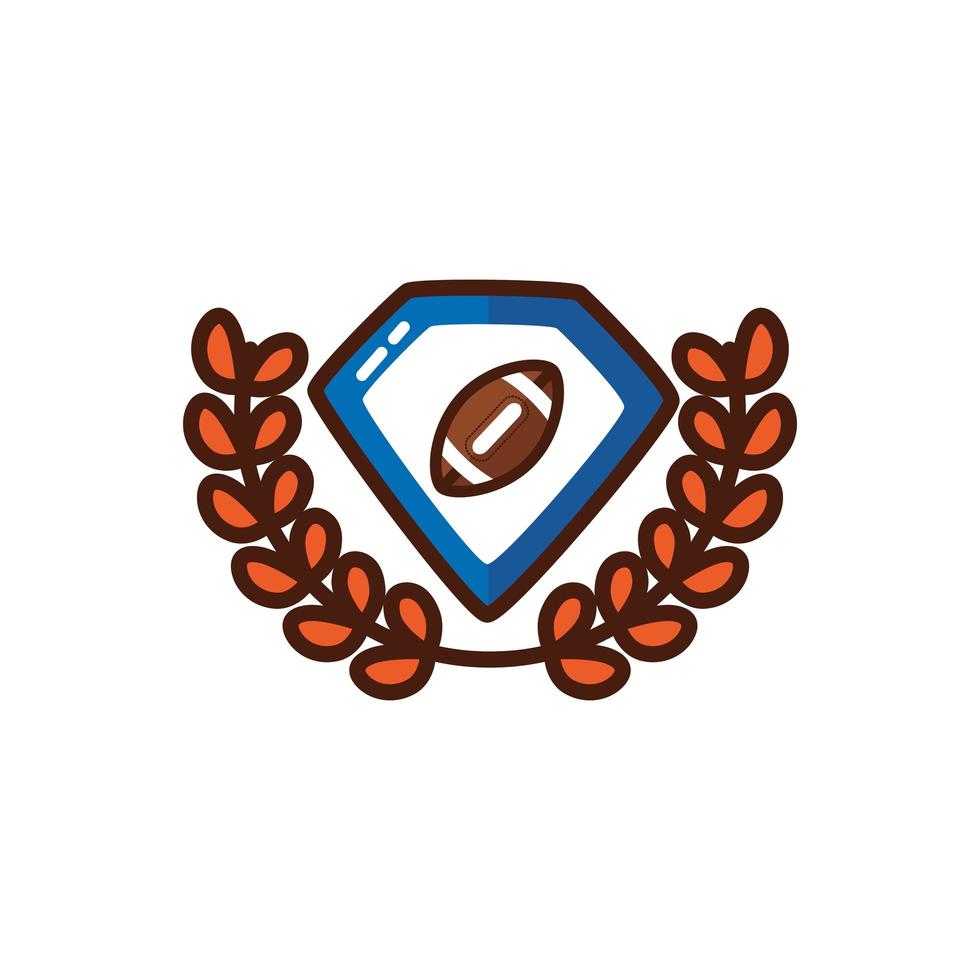 Amerikaanse voetbal sportballon in embleem vector