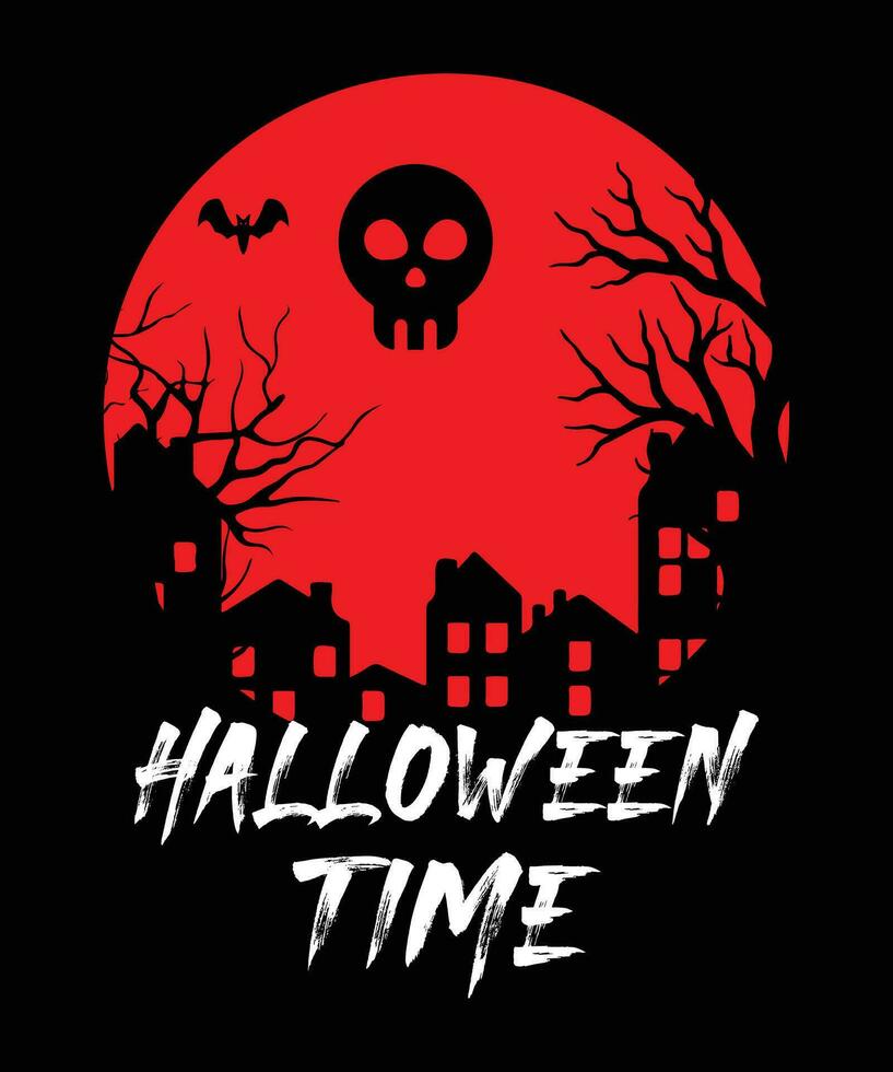 halloween tijd t-shirt vector