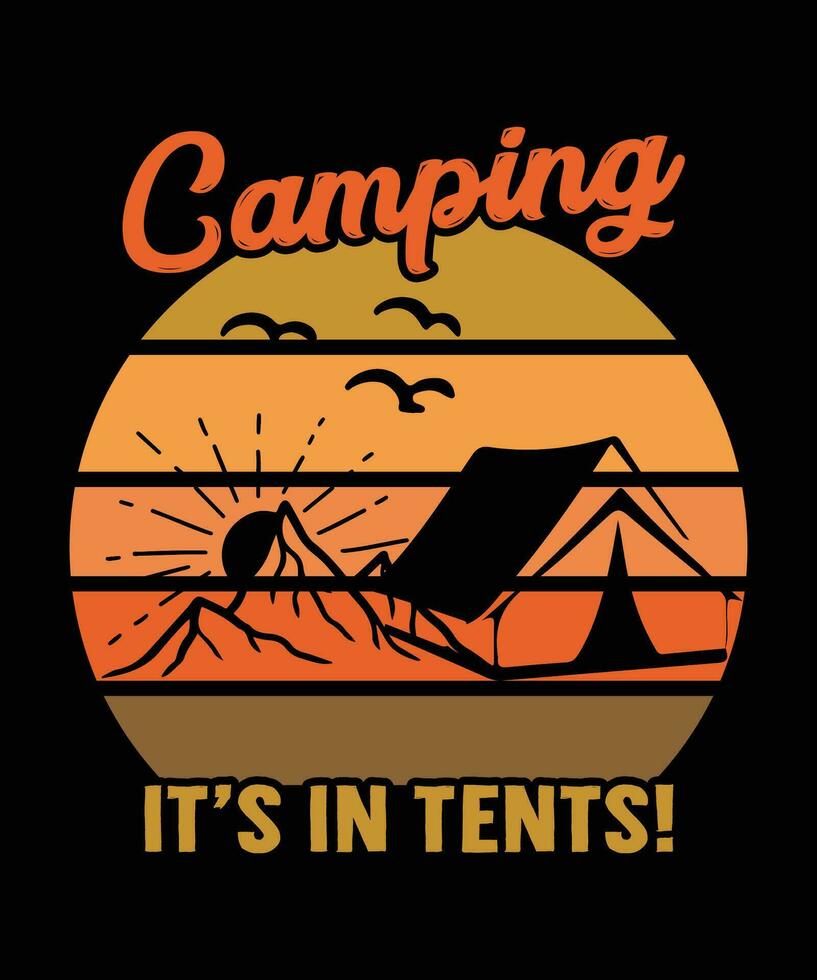 camping zijn in tenten t overhemd vector