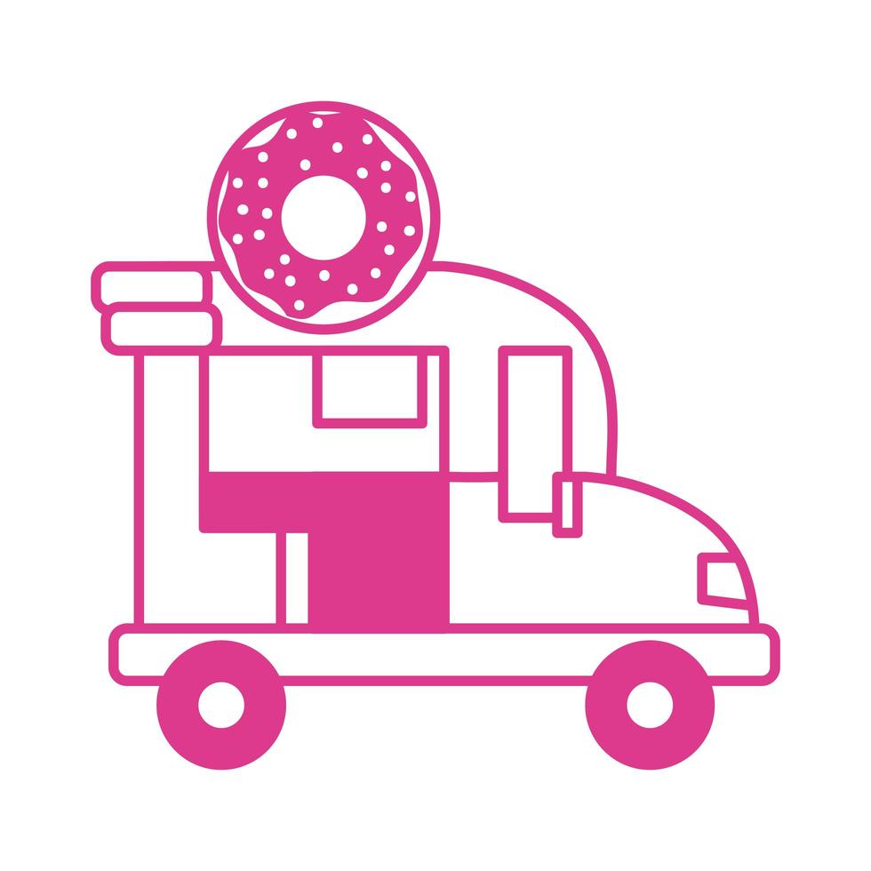 donut auto winkel geïsoleerde pictogram vector