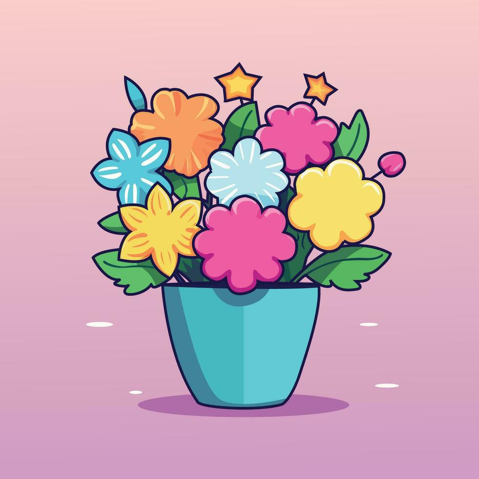 vector boeket van kleurrijk bloemen