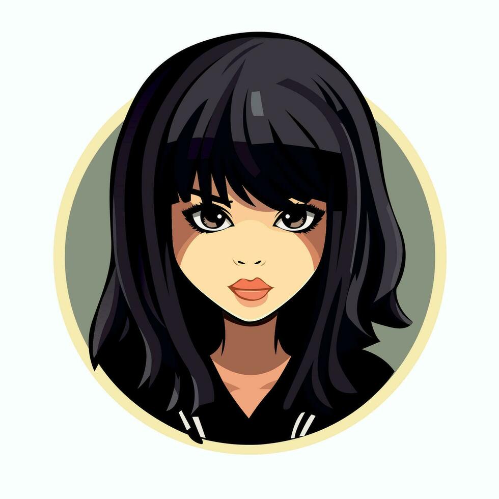 illustratie portret van een anime tekenfilm meisje karakter vector