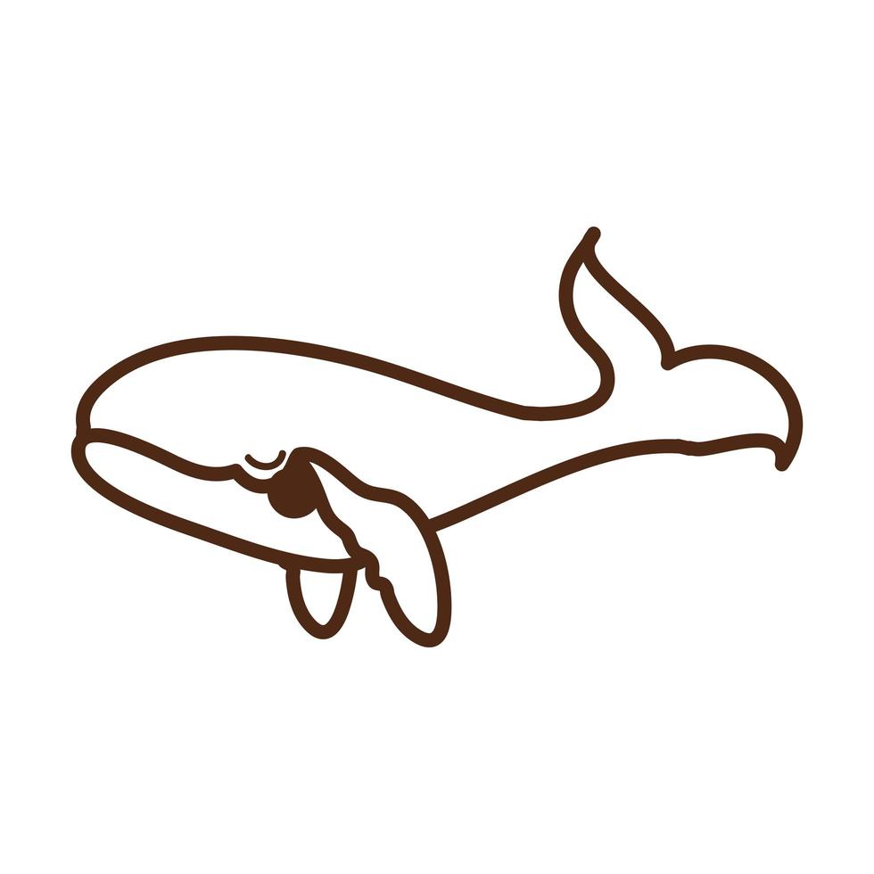 walvis zee leven dier geïsoleerd pictogram vector