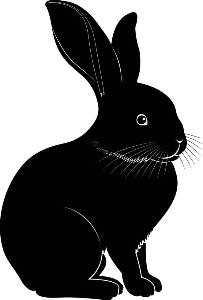 een konijn silhouet vector Aan wit achtergrond, vector illustratie.