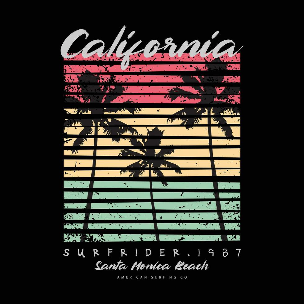 Californië illustratie typografie voor t shirt, poster, logo, sticker, of kleding handelswaar. vector