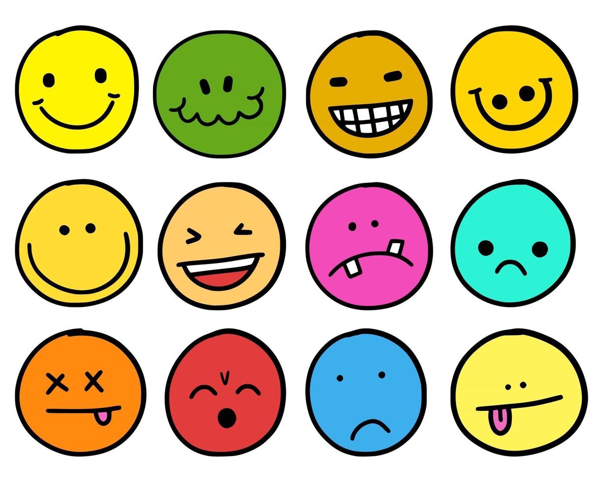 emoji grappig gezicht avatar set vector