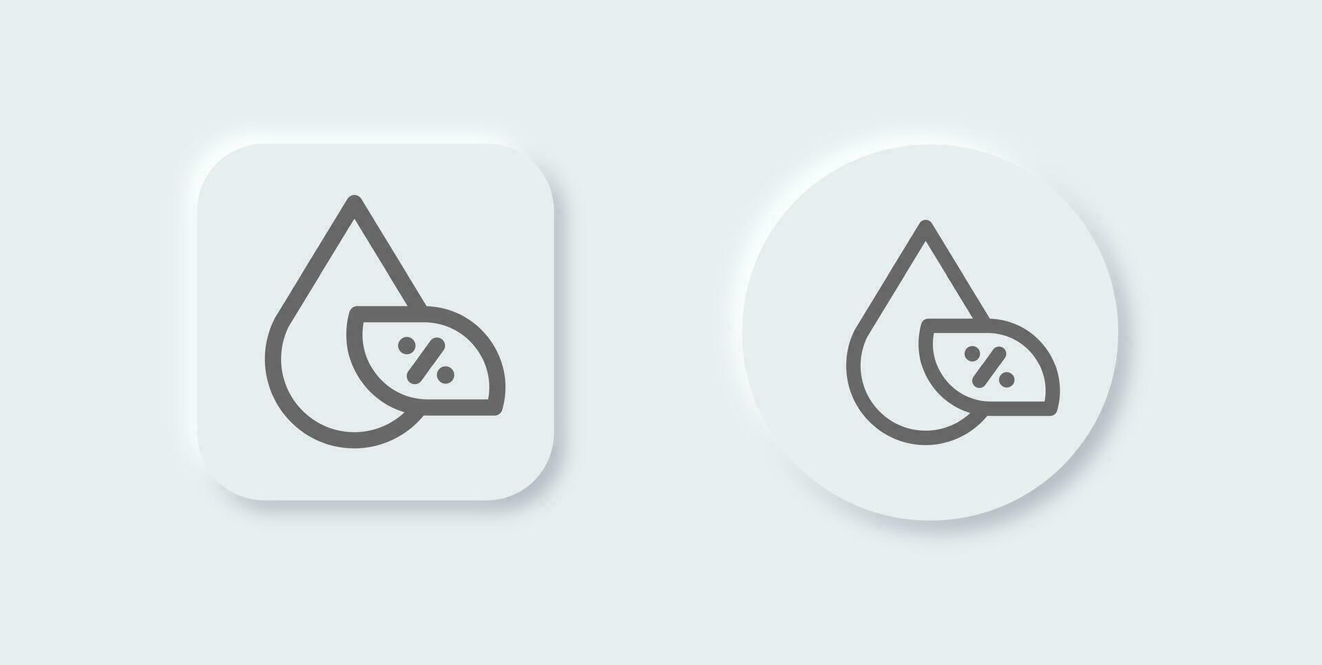 vochtigheid lijn icoon in neomorf ontwerp stijl. water tekens vector illustratie.