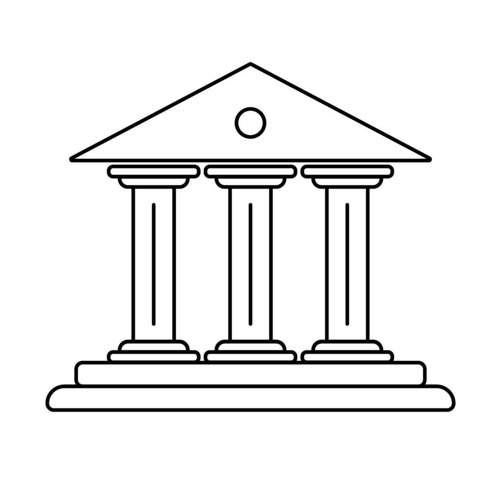 tempel en oude ruïneren icoon. historisch gebouw. vector. vector