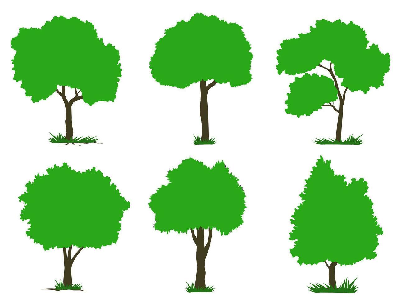 verzameling van vlak bomen icoon. kan worden gebruikt naar illustreren ieder natuur of gezond levensstijl onderwerp. vector