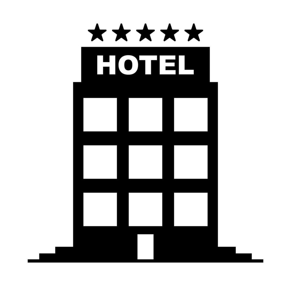 luxe hotel silhouet icoon. vector. vector