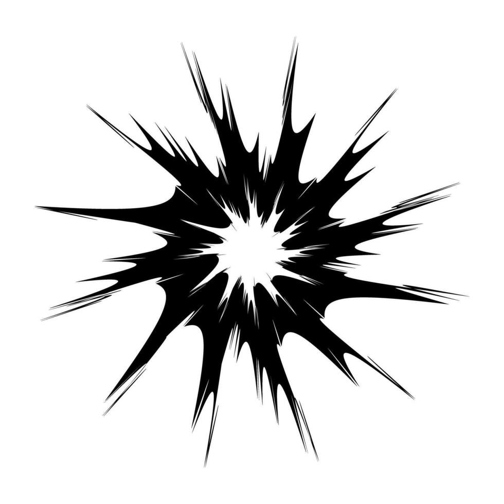 explosie en barsten effect silhouet icoon. vector. vector